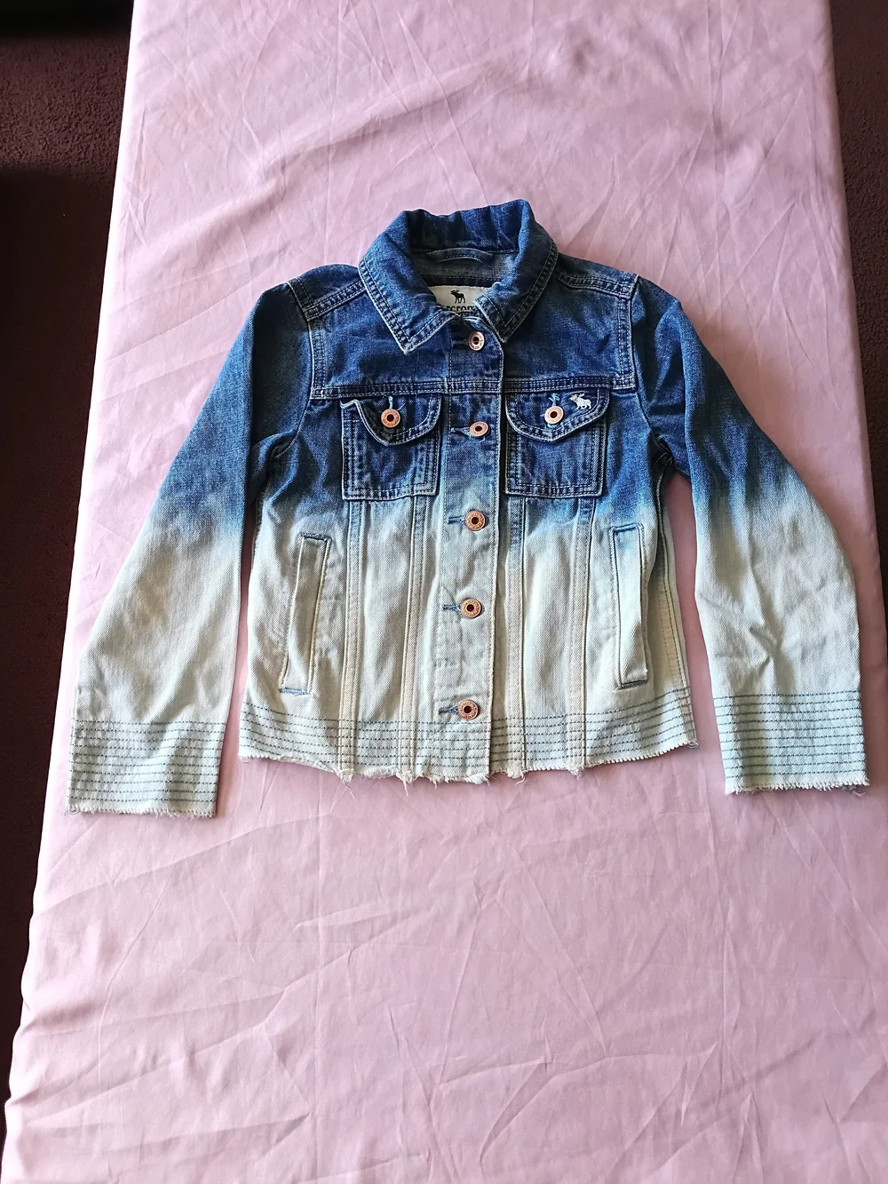 Abercrombie & Fitch Kids Girls Ombre Denim Jean Jacket Size 5/6